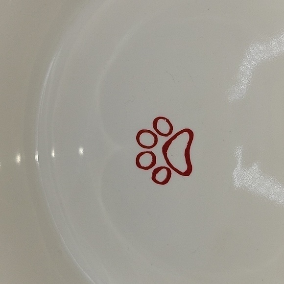 Fringe STUDIO dog or cat food bowl.  5" in Dia. 2" high.  Paw prints. - Picture 3 of 4